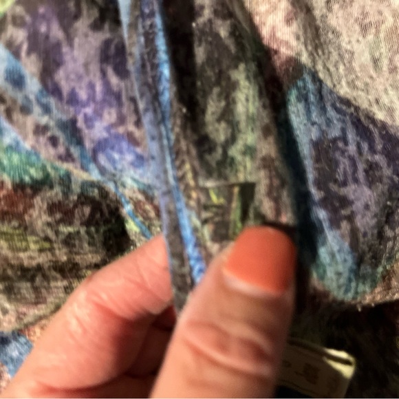 Jess and Jane Top Womens Medium Abstract Studded Boho Artsy - Picture 2 of 5